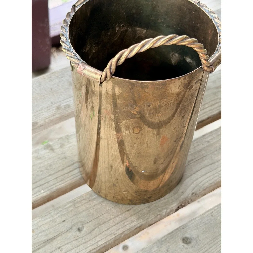 Vintage King Antonio LXVI Brass Vase • Twisted Handle Hacienda Decor (1986)